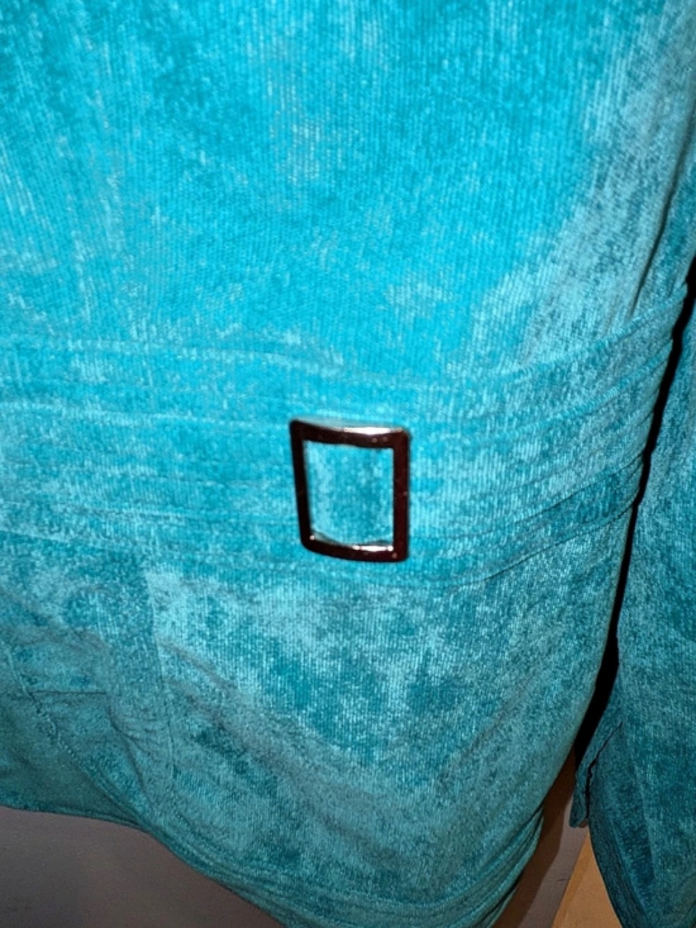 Christopher & Banks Corduroy Looking Zip Front Jacket N Tealish Blue Size Medium - Picture 5 of 6